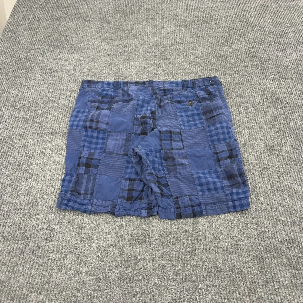 J Crew Shorts Mens 35 Blue Cotton Patchwork Plaid Preppy Casual Summer
